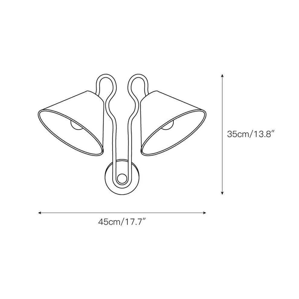 Silva Double White Cone Shades Wall Lamp Fabric - Letslighting