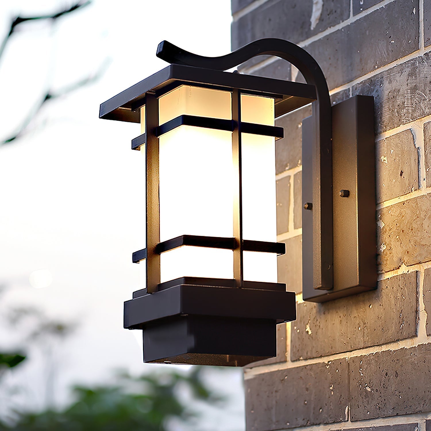 Madison Unique Glass Lantern Outdoor Wall Lamp - Letslighting