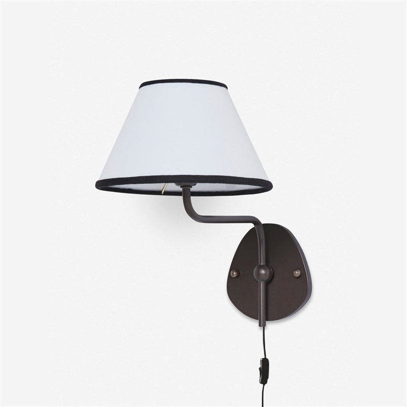 Myvele Elegance Vintage Plug-in Brass Fabric Wall Lamp - Letslighting