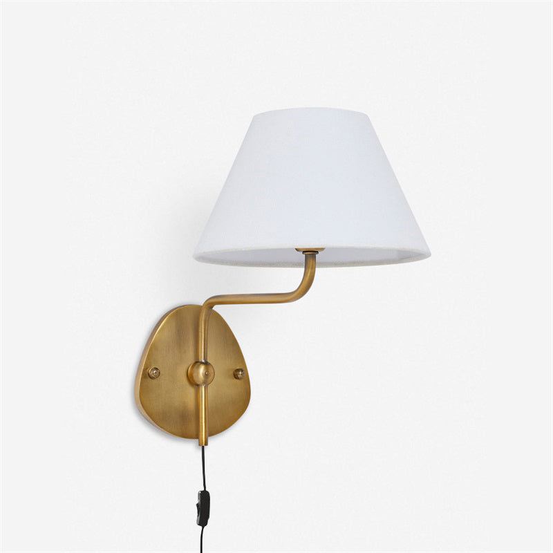 Myvele Elegance Vintage Plug-in Brass Fabric Wall Lamp - Letslighting