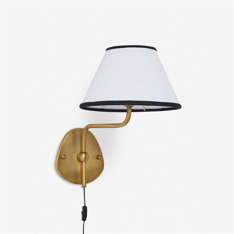 Myvele Elegance Vintage Plug-in Brass Fabric Wall Lamp - Letslighting