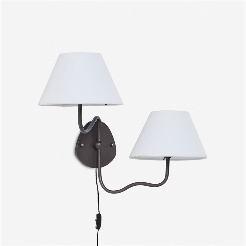 Myvele Elegance Vintage Plug-in Brass Fabric Wall Lamp - Letslighting
