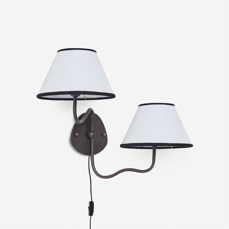 Myvele Elegance Vintage Plug-in Brass Fabric Wall Lamp - Letslighting
