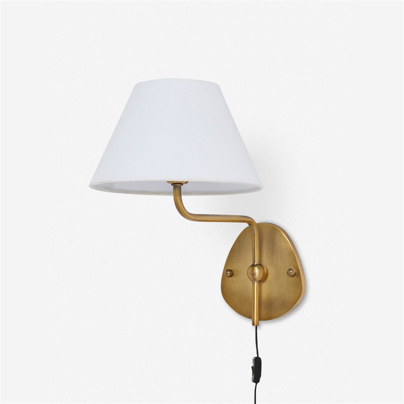 Myvele Elegance Vintage Plug-in Brass Fabric Wall Lamp - Letslighting