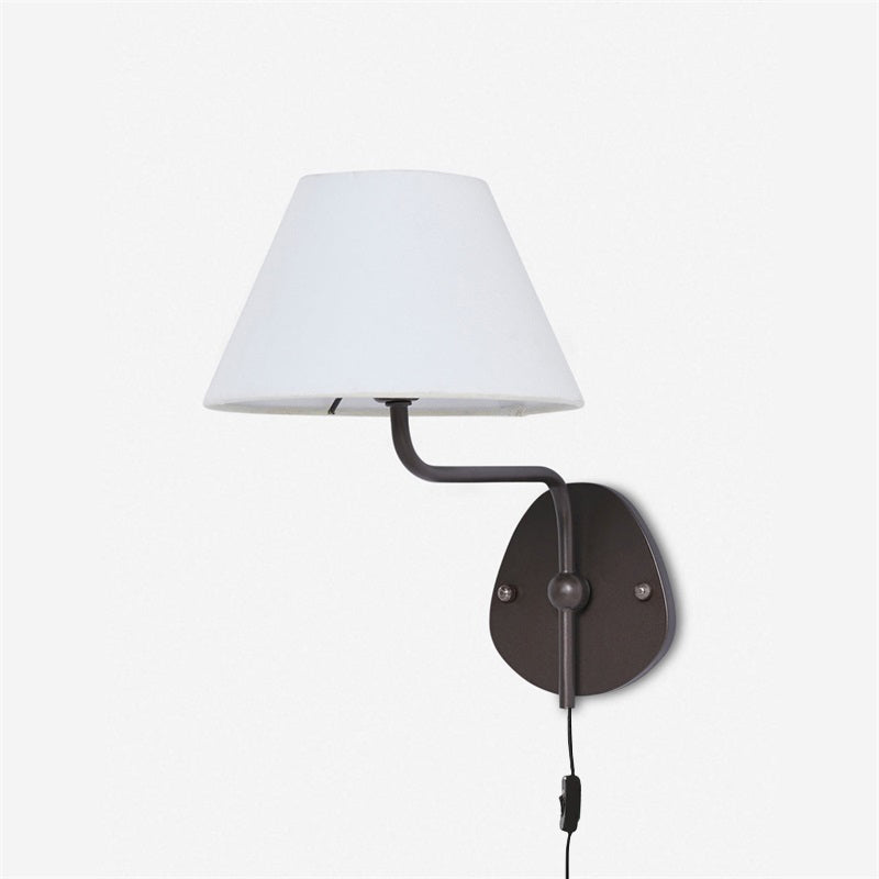 Myvele Elegance Vintage Plug-in Brass Fabric Wall Lamp - Letslighting