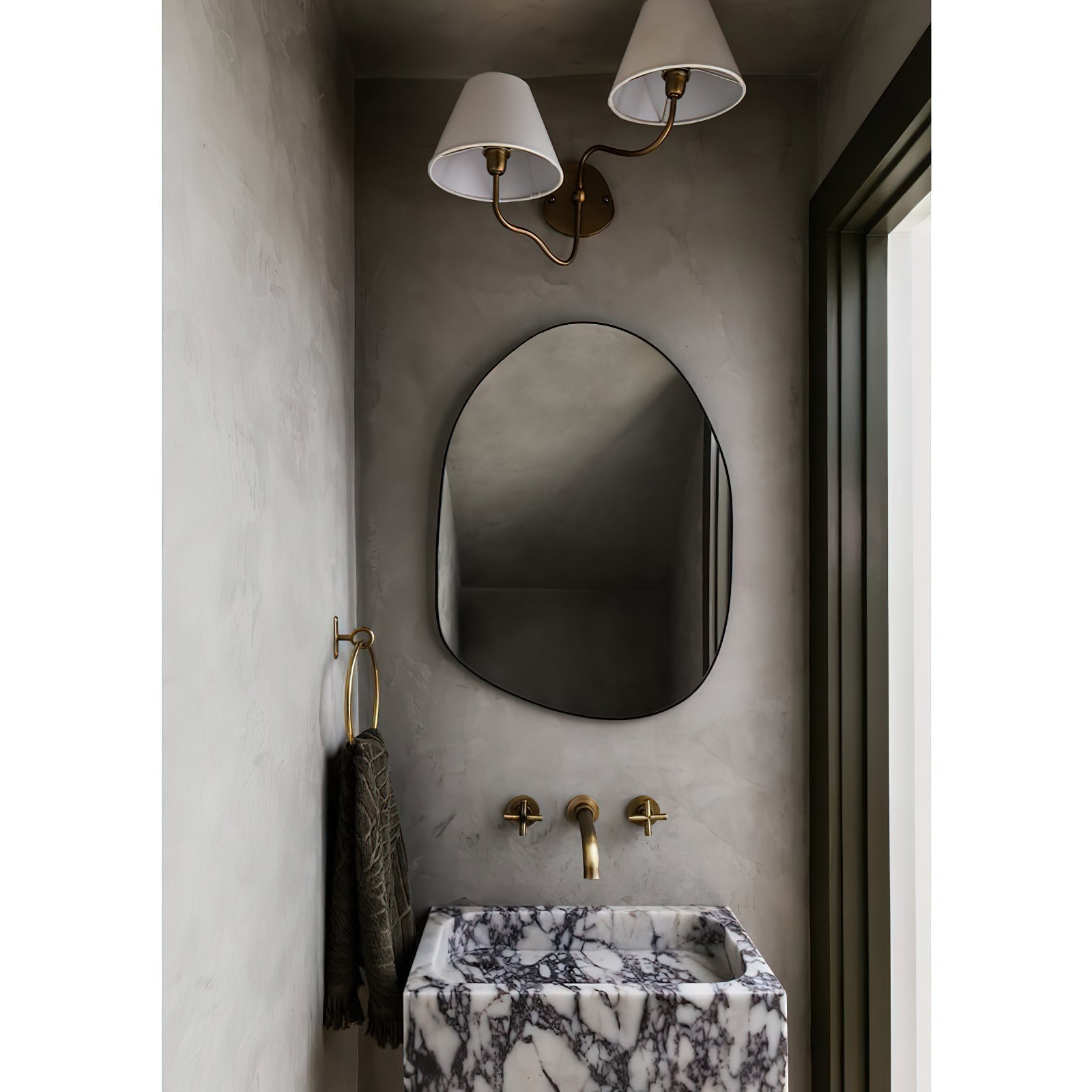 Evynor Vintage Industrial Brass Fabric Wall Lamp - Letslighting