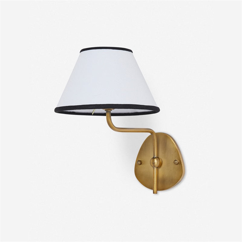 Evynor Vintage Industrial Brass Fabric Wall Lamp - Letslighting