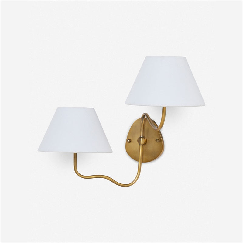Evynor Vintage Industrial Brass Fabric Wall Lamp - Letslighting