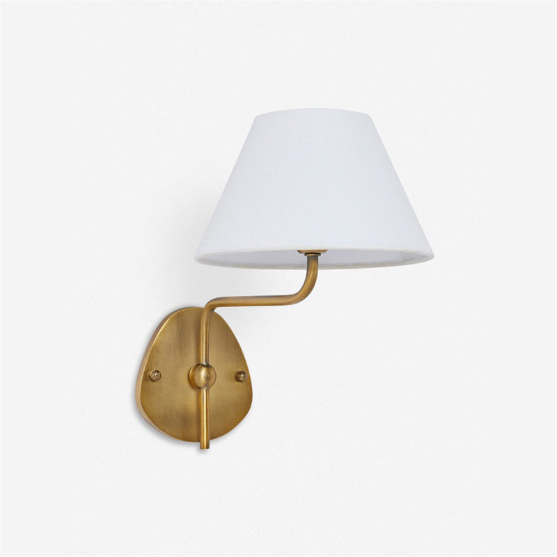 Evynor Vintage Industrial Brass Fabric Wall Lamp - Letslighting