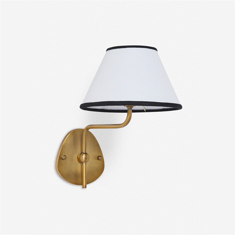 Evynor Vintage Industrial Brass Fabric Wall Lamp - Letslighting