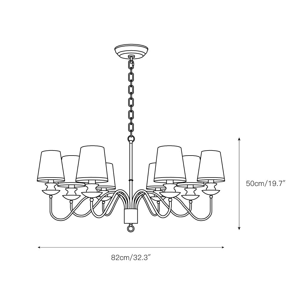 Imiryra Postmodern Luxury Brass Fabric Chandelier - Letslighting