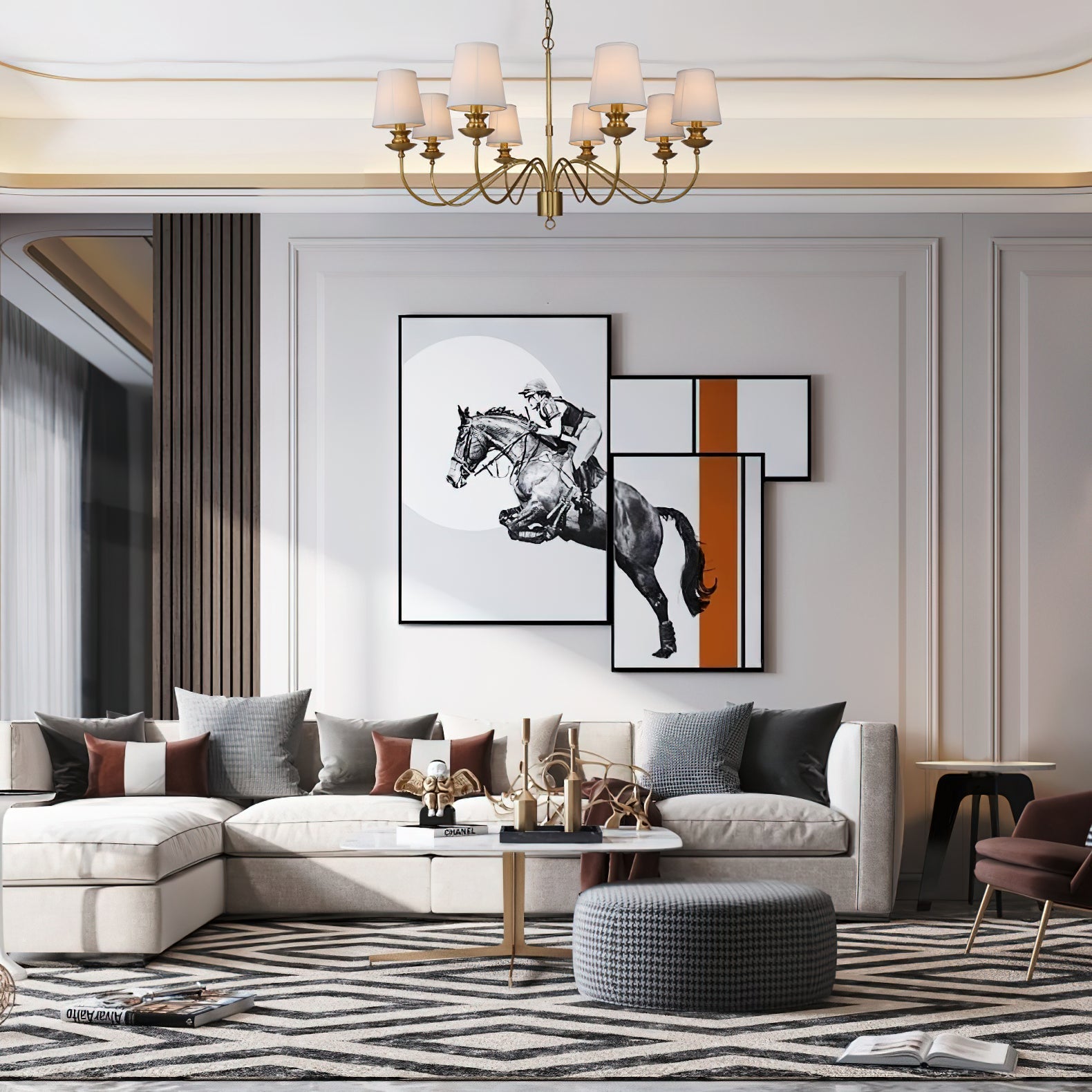 Imiryra Postmodern Luxury Brass Fabric Chandelier - Letslighting