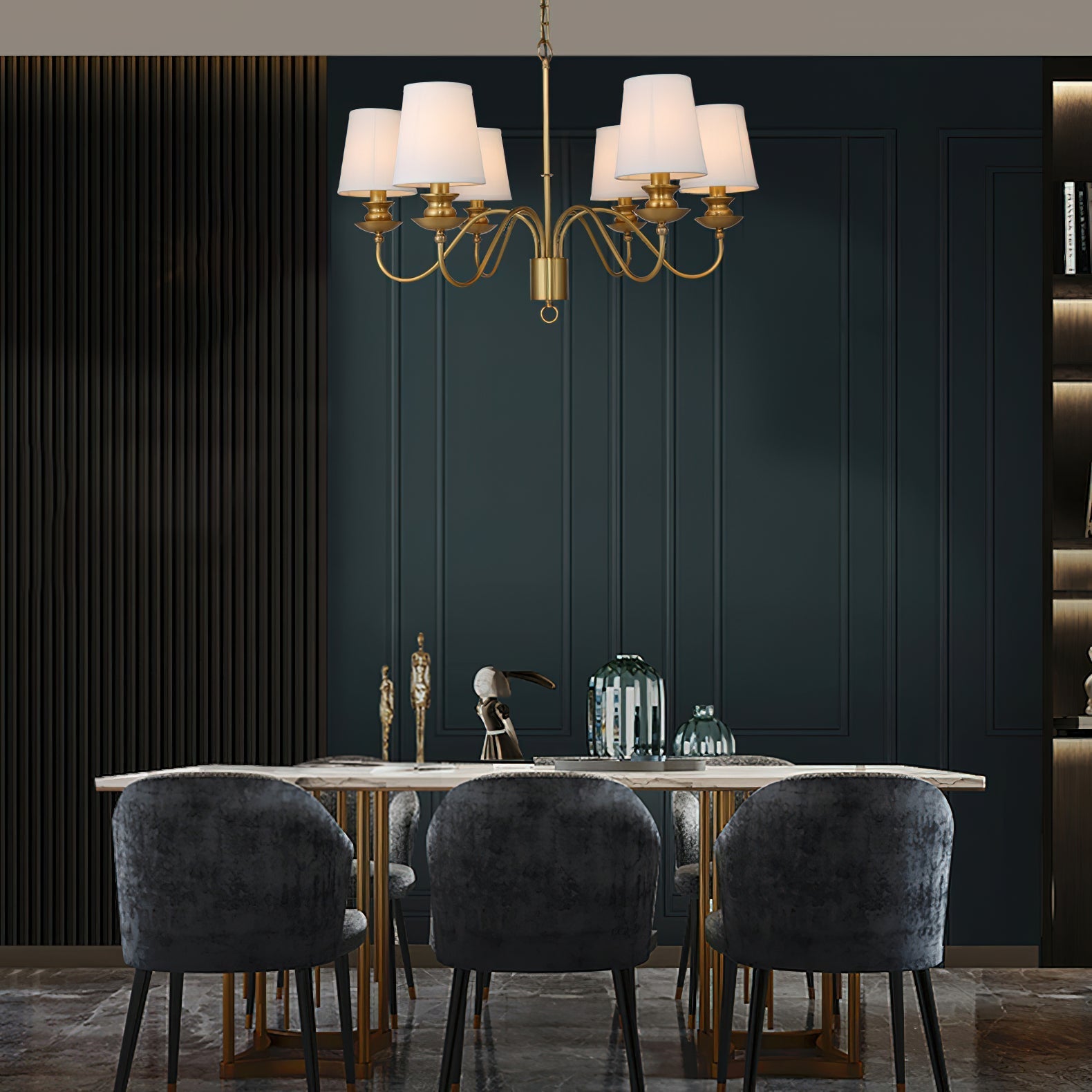 Imiryra Postmodern Luxury Brass Fabric Chandelier - Letslighting