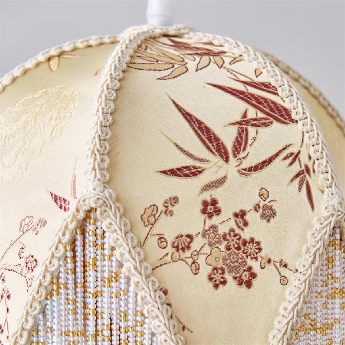Magnolia Pendant Lamp Tassel Fabric Floral Bamboo Fringe - Letslighting