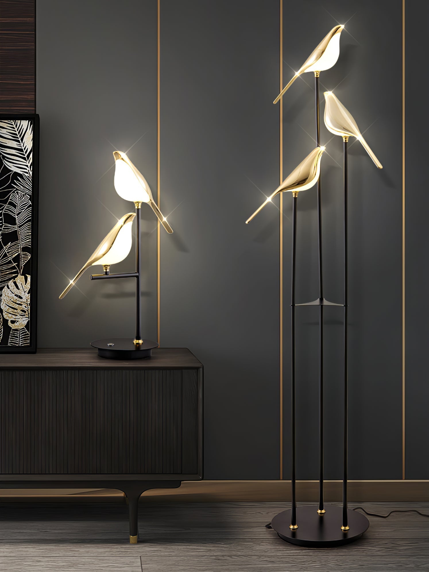 Umiren Art Deco Brass Floor Lamp - Letslighting