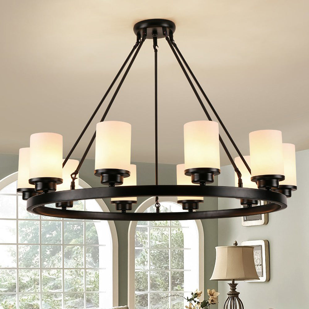 Silva Retro Metal Glass Chandelier for Living Room - Letslighting