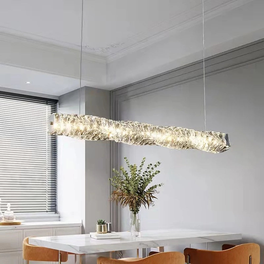 Kristy Crystal Sliver and Pendant Light Stainless Steel - Letslighting