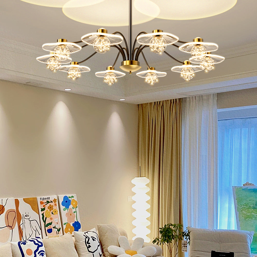 Arisha Modern Blown Metal Pendant Light Metal Acrylic Glass