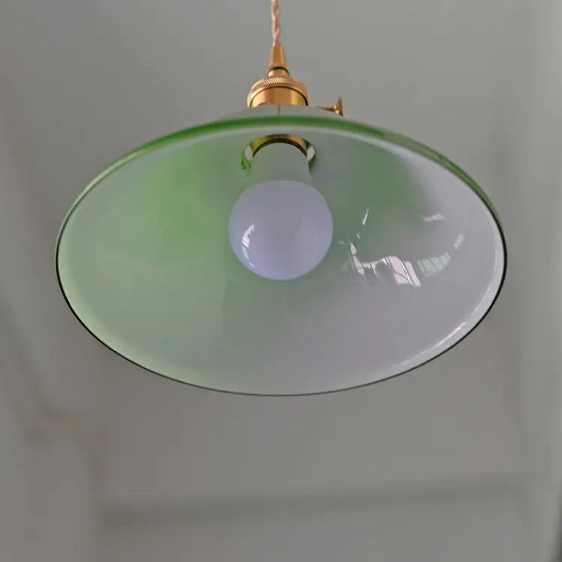 Valentina Rustic Vintage LED Pendant Light Copper Glass Dining Room