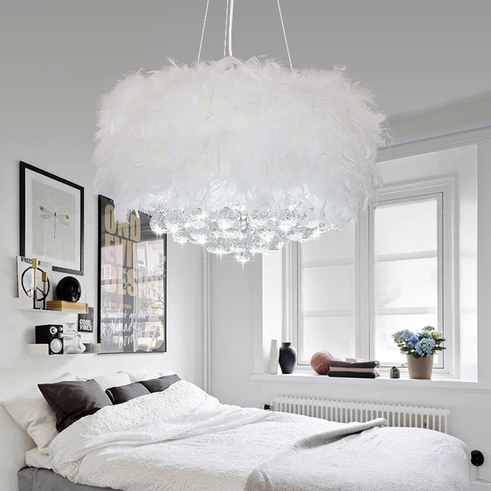 O'Moore Modern Luxury Round Chandelier Feather Crystal - Letslighting