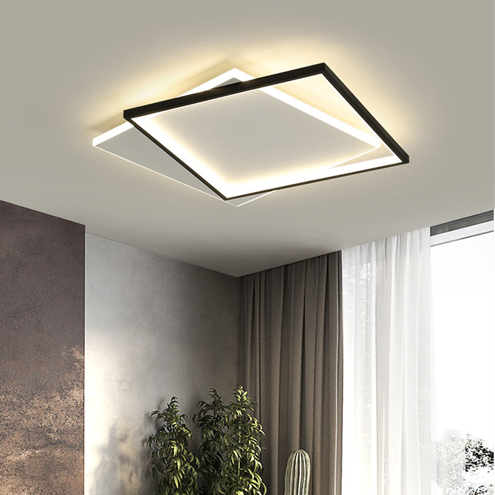 Quinn Modern Square Round Flush Mount Ceiling Light