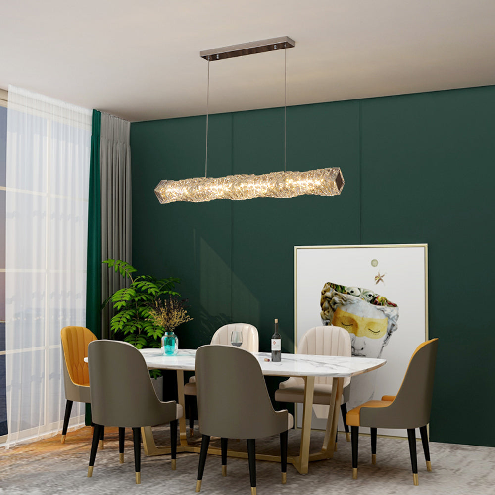 Kristy Crystal Sliver and Pendant Light Stainless Steel - Letslighting