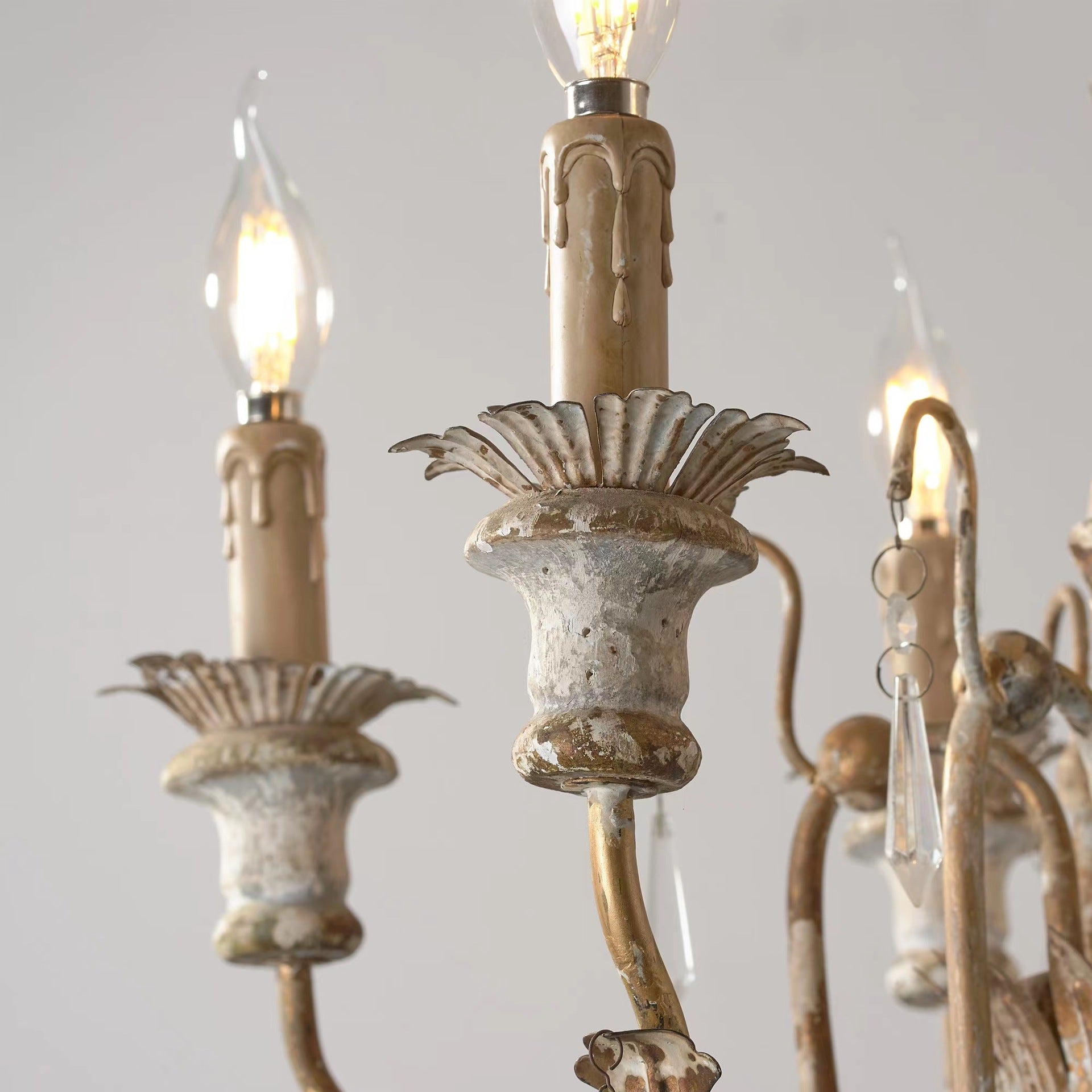Elmarisra Vintage Luxury Solid Wood Carved Chandelier - Letslighting