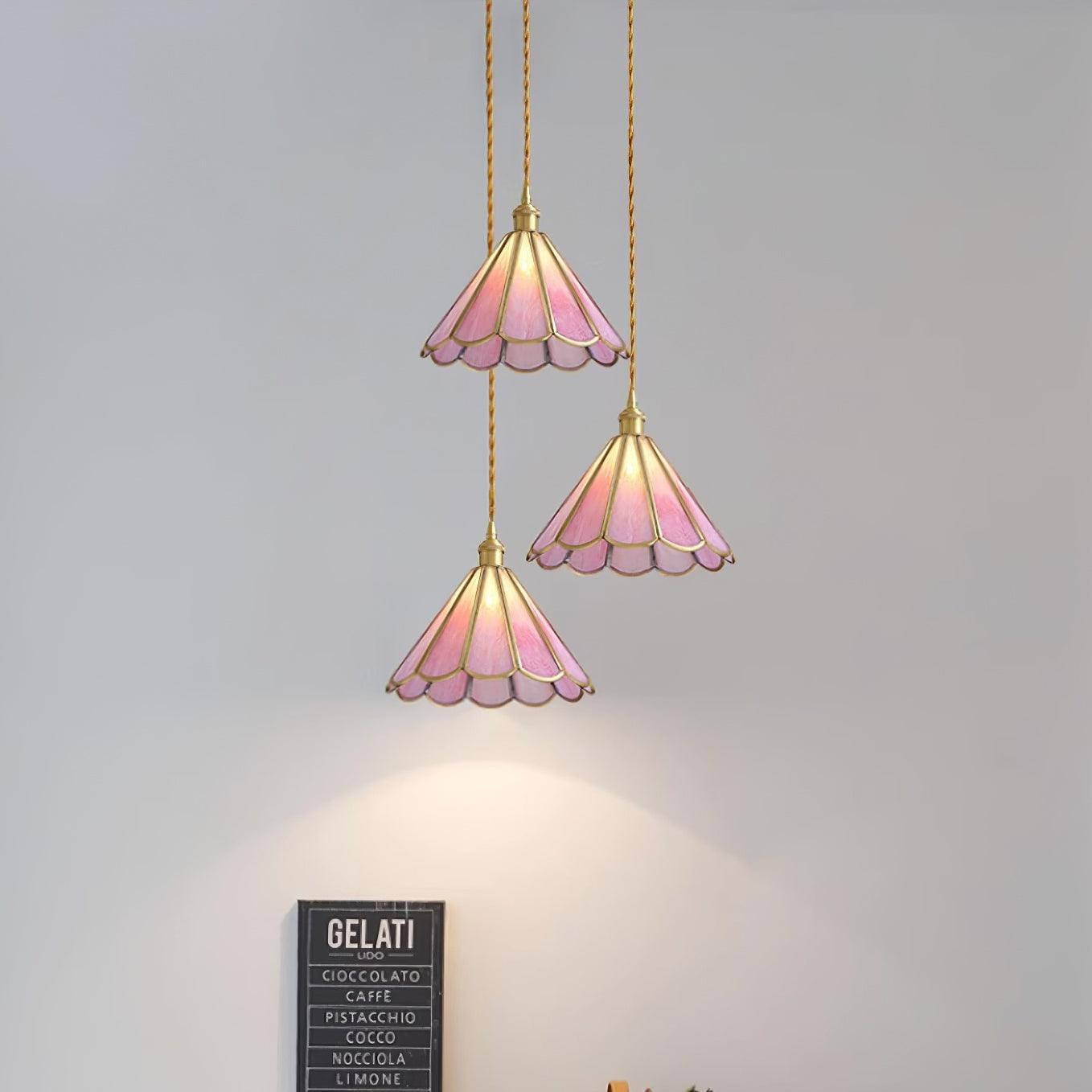 Lione Pink Stained Glass Pendant Light - Letslighting