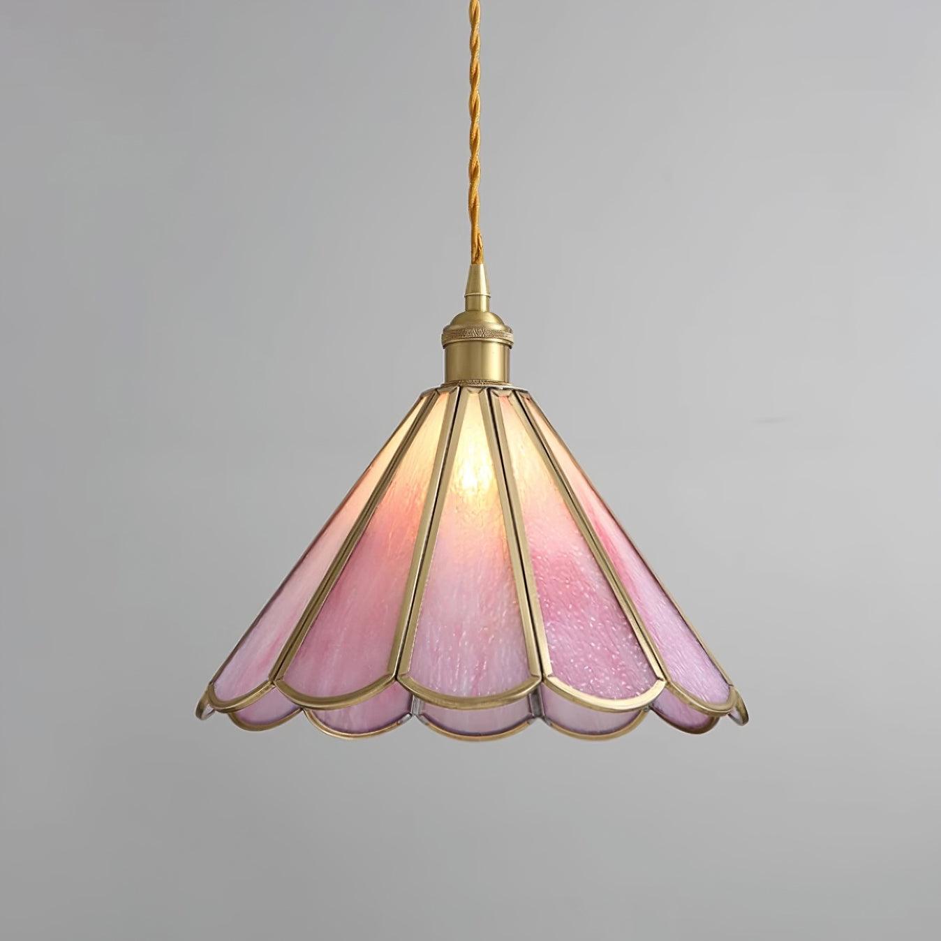 Lione Pink Stained Glass Pendant Light - Letslighting