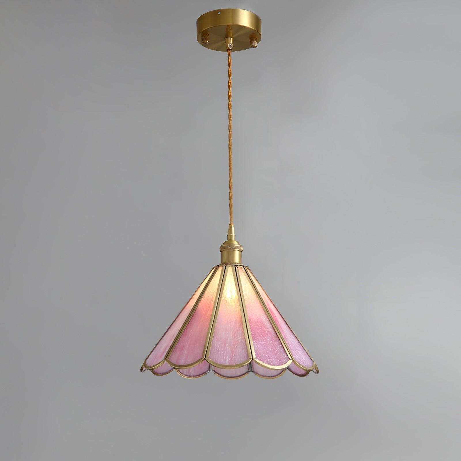 Lione Pink Stained Glass Pendant Light - Letslighting