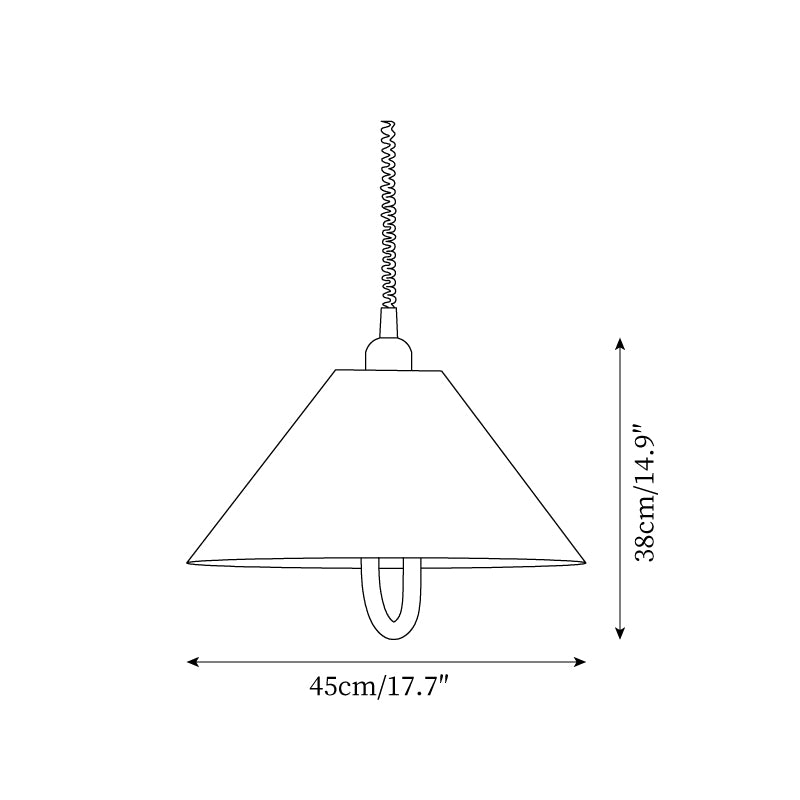 Makoto Pendant Lamp Fabric Cone Wooden Adjustable - Letslighting