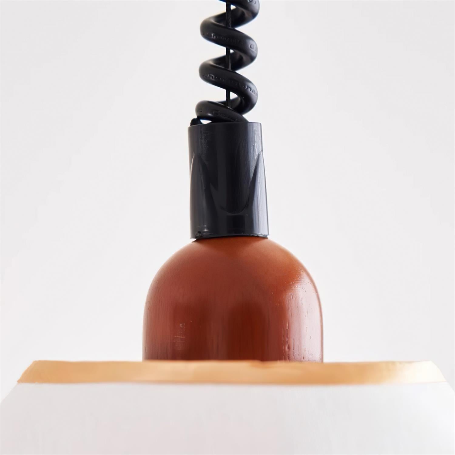 Makoto Pendant Lamp Fabric Cone Wooden Adjustable - Letslighting