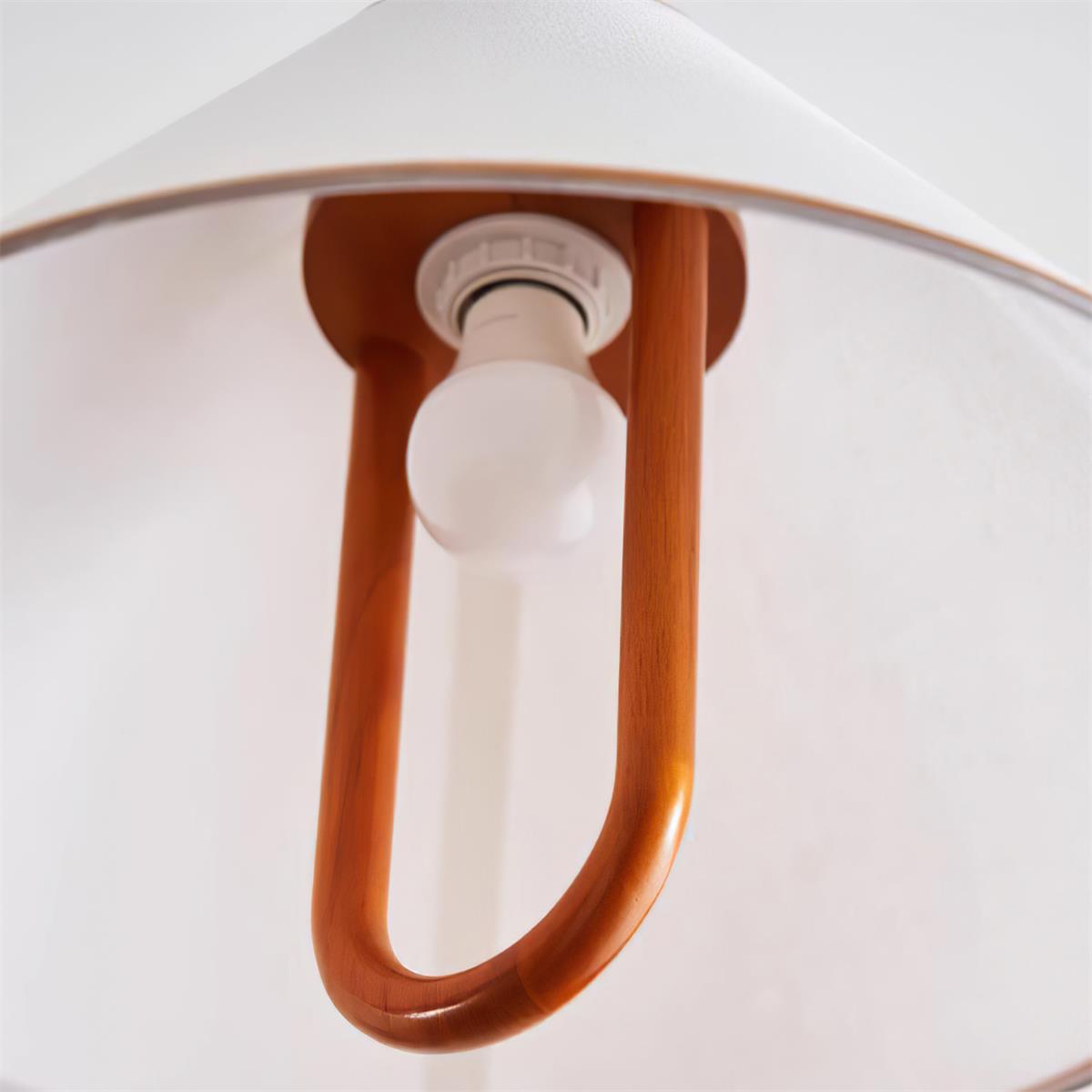 Makoto Pendant Lamp Fabric Cone Wooden Adjustable - Letslighting