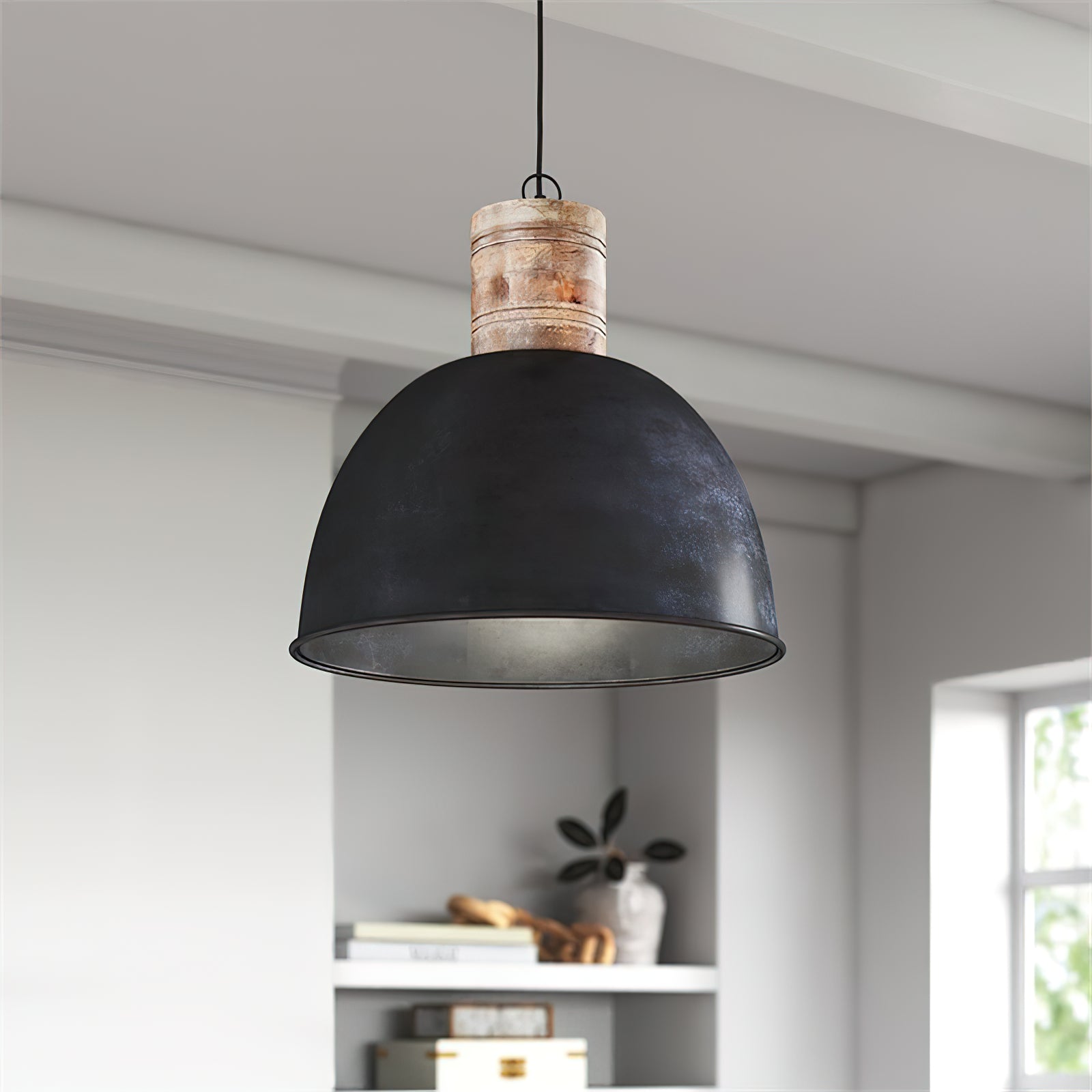 Ilshaos Vintage Industrial Wooden Pendant Lamp - Letslighting