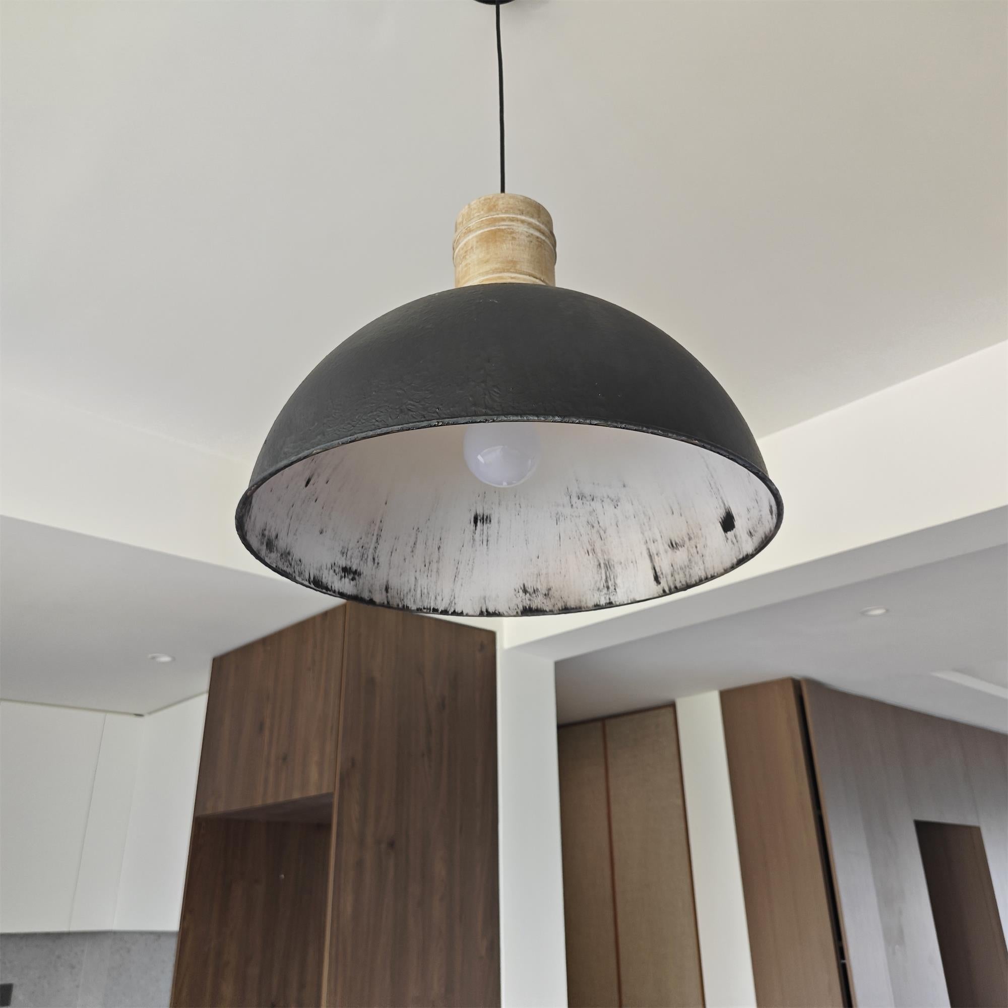 Ilshaos Vintage Industrial Wooden Pendant Lamp - Letslighting