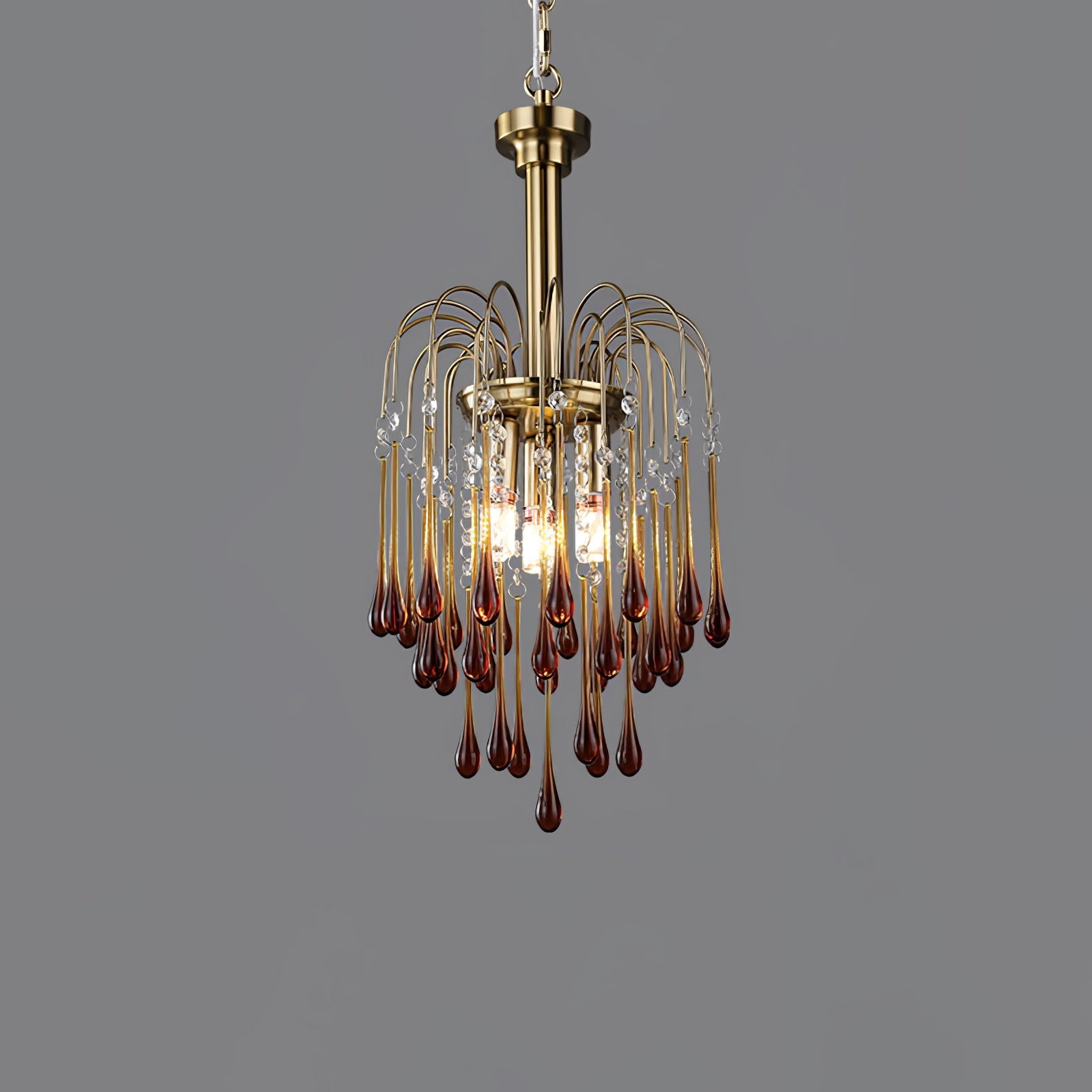 Lustra Chandelier Golden Arms and Crystal - Letslighting