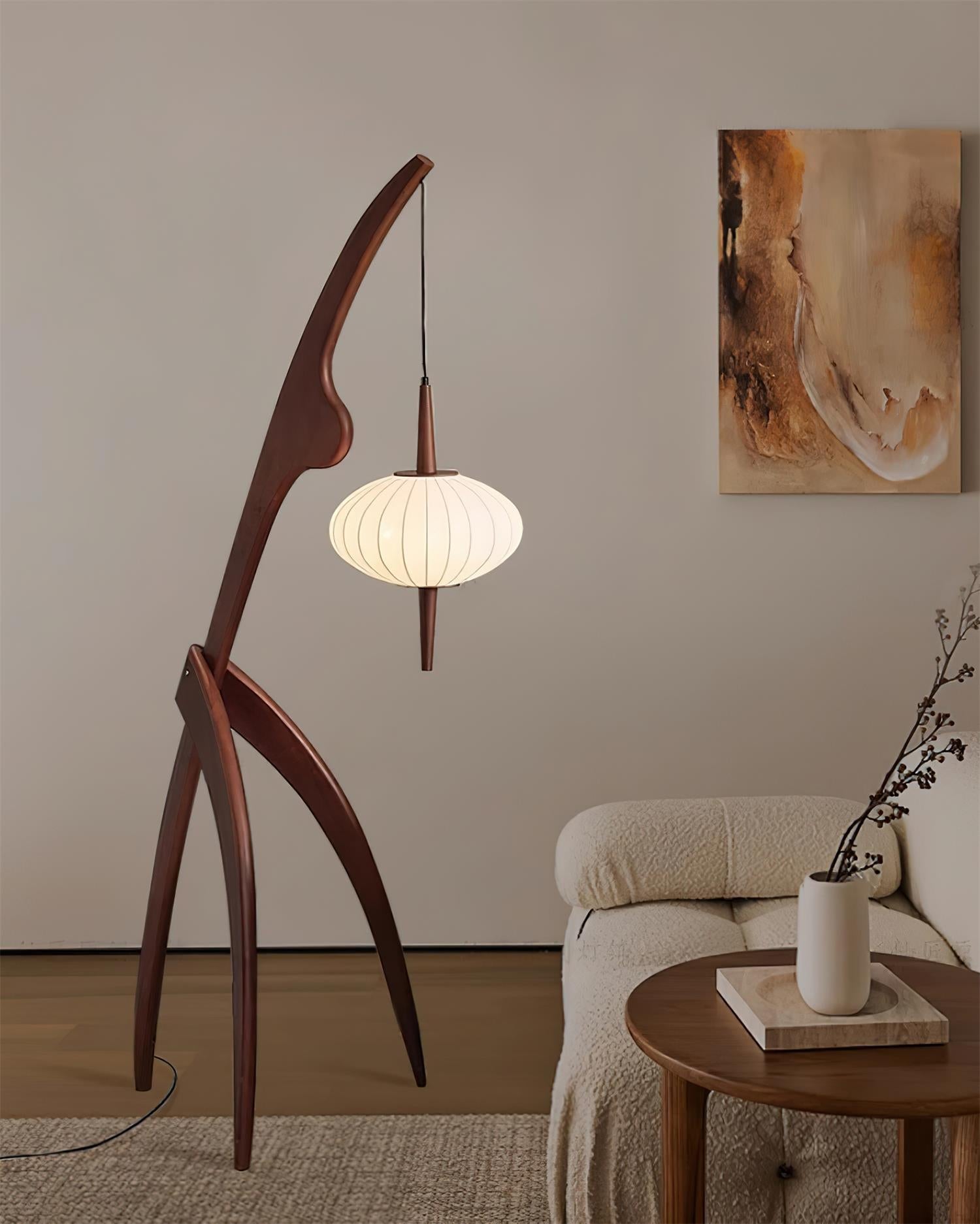 Orzoril Mid Century Wooden Floor Lamp - Letslighting
