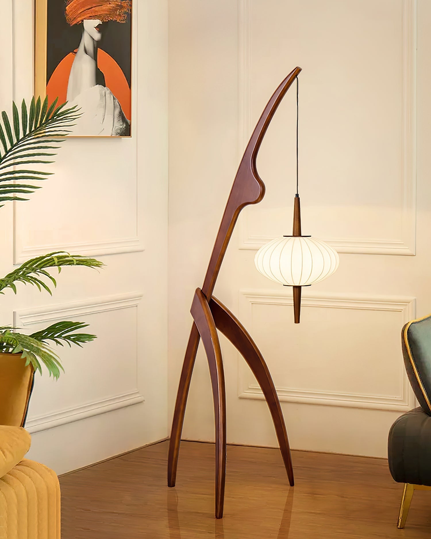 Orzoril Mid Century Wooden Floor Lamp - Letslighting