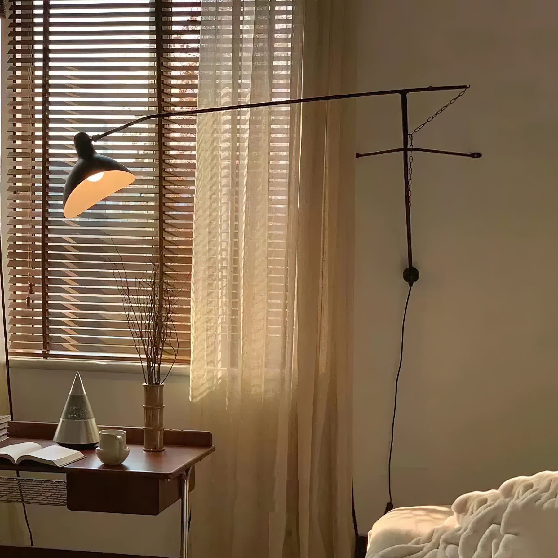 Wall Lamp Adjustable Black Swing-Arm Shade Industrial - Letslighting