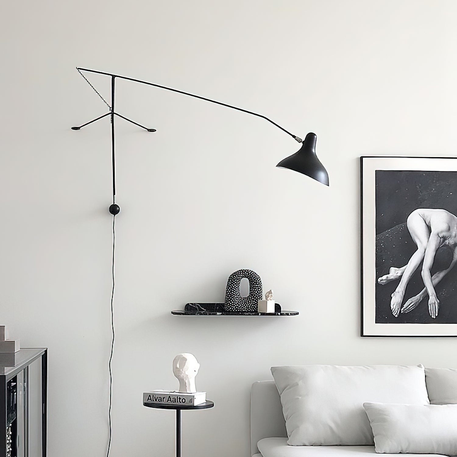Wall Lamp Adjustable Black Swing-Arm Shade Industrial - Letslighting
