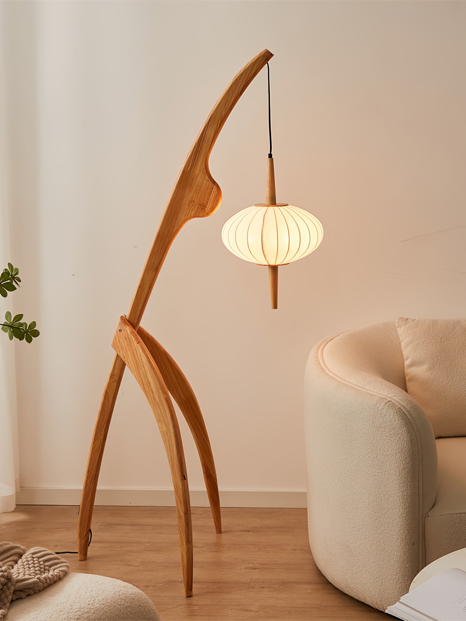 Orzoril Mid Century Wooden Floor Lamp - Letslighting