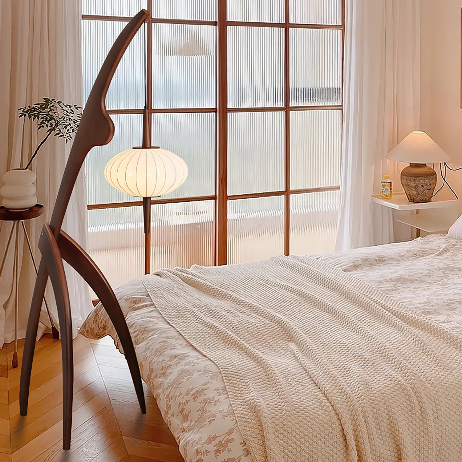 Orzoril Mid Century Wooden Floor Lamp - Letslighting