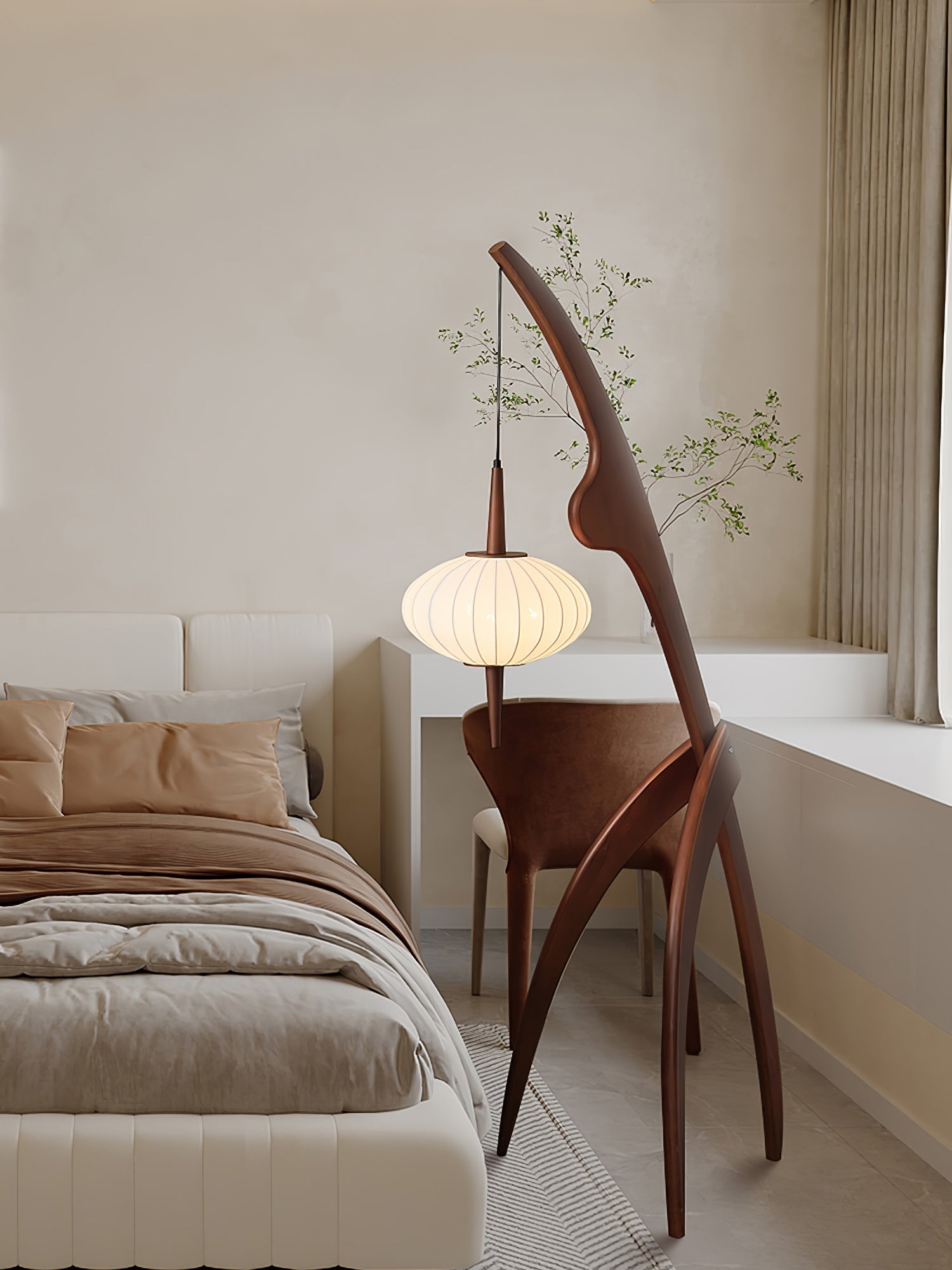 Orzoril Mid Century Wooden Floor Lamp - Letslighting