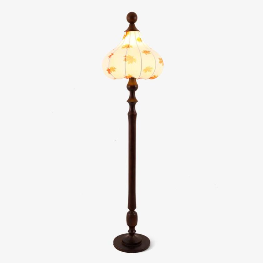 Maplen Wood Fabric Vintage Floor Lamp - Letslighting