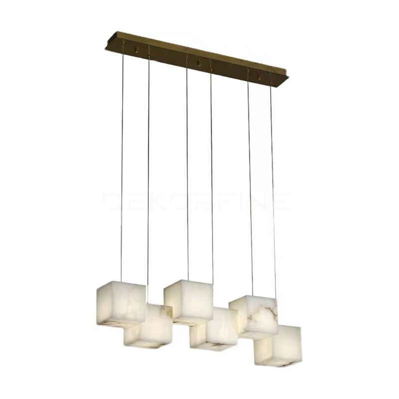 Alabaster Chandelier Box Cubic Elegance - Letslighting