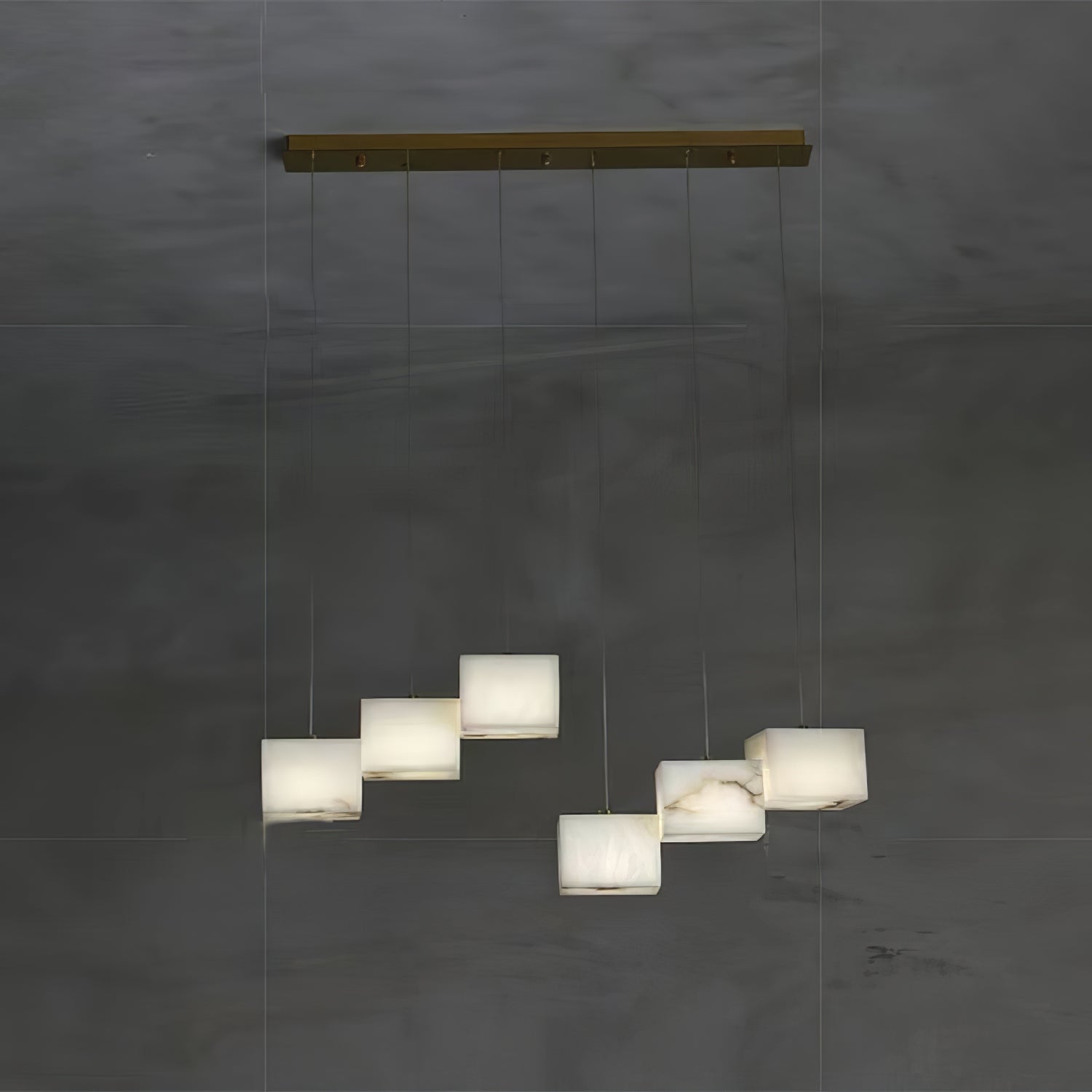 Alabaster Chandelier Box Cubic Elegance - Letslighting