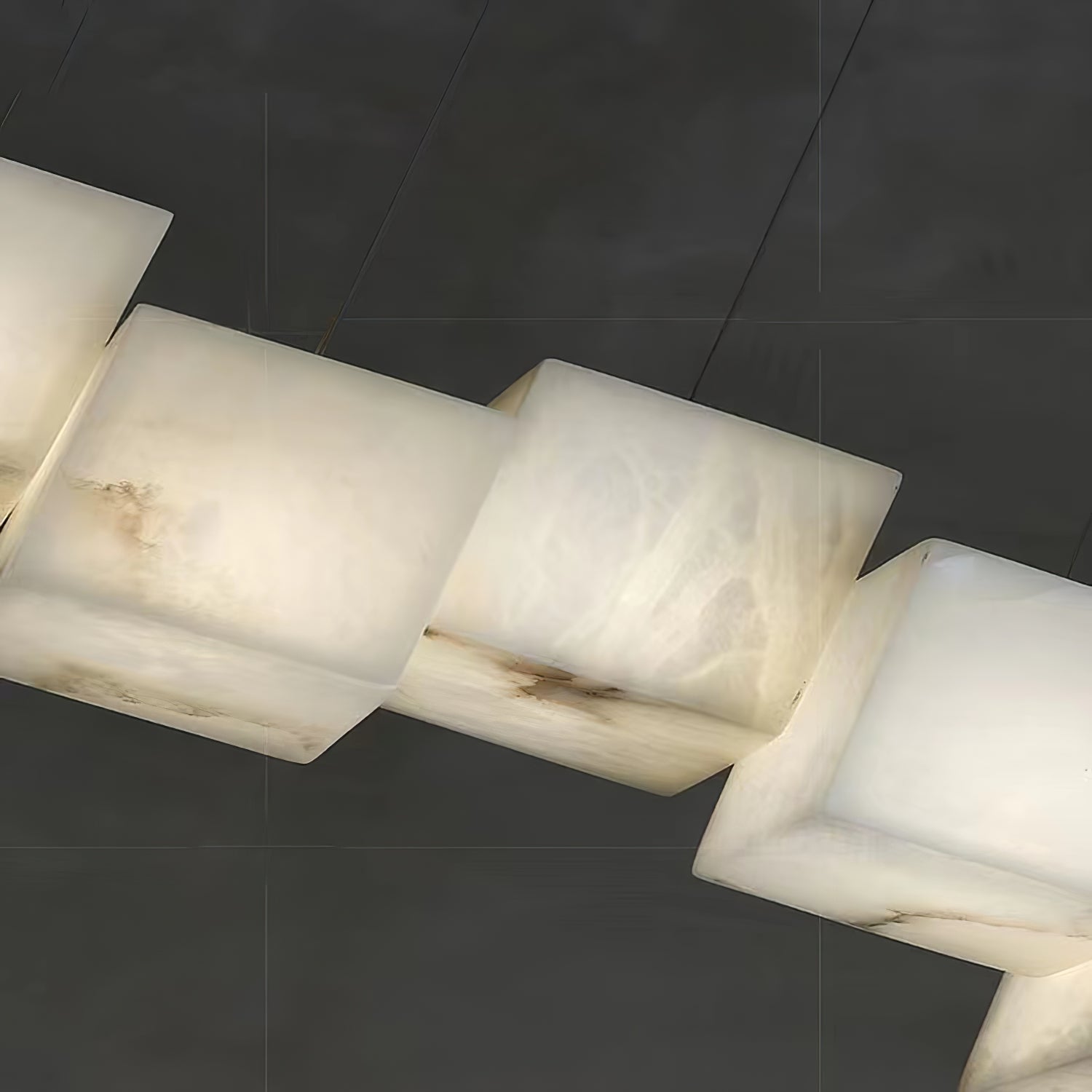 Alabaster Chandelier Box Cubic Elegance - Letslighting
