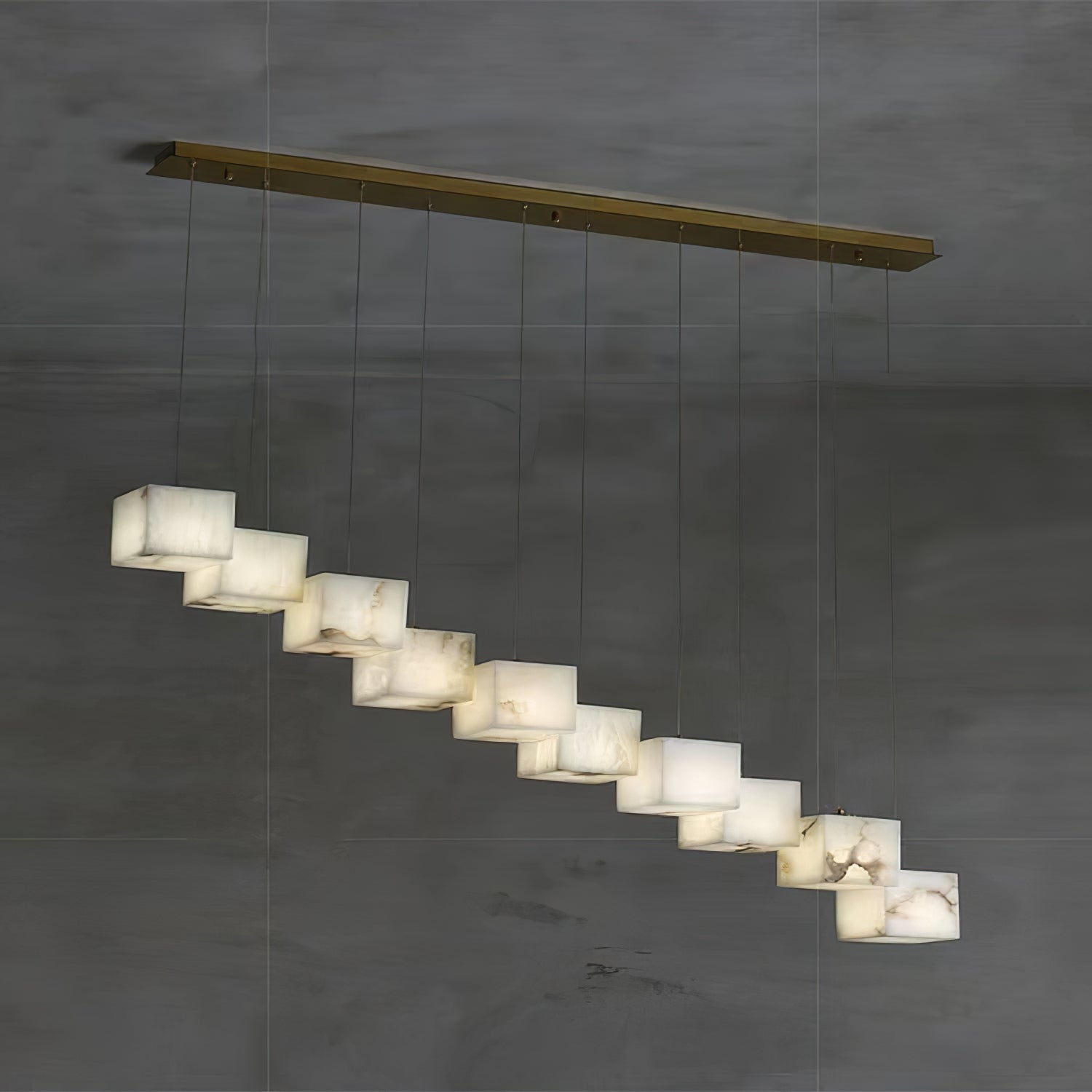 Alabaster Chandelier Box Cubic Elegance - Letslighting