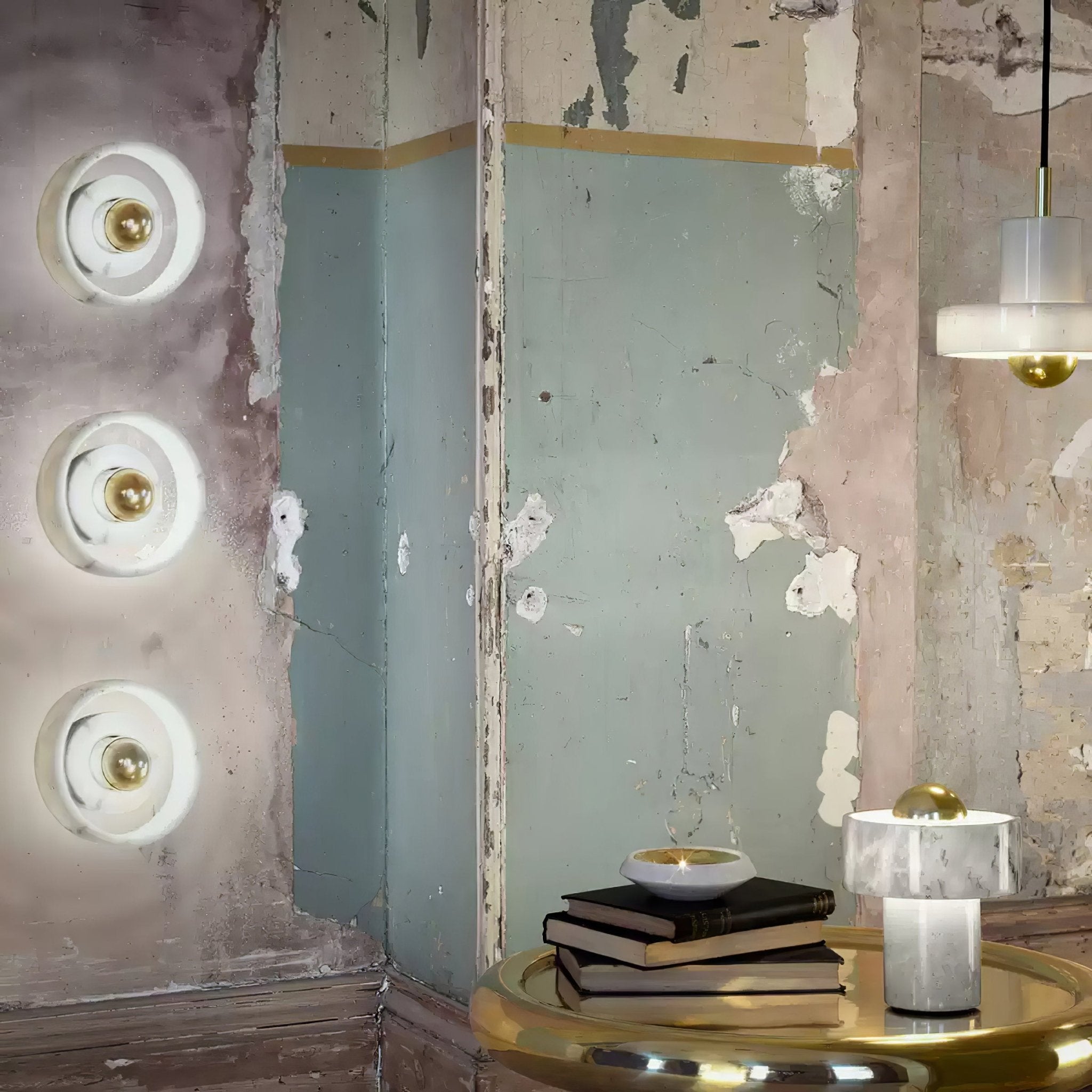 Aurvelora Premium Nordic Art Aura Marble Wall Lamp - Letslighting