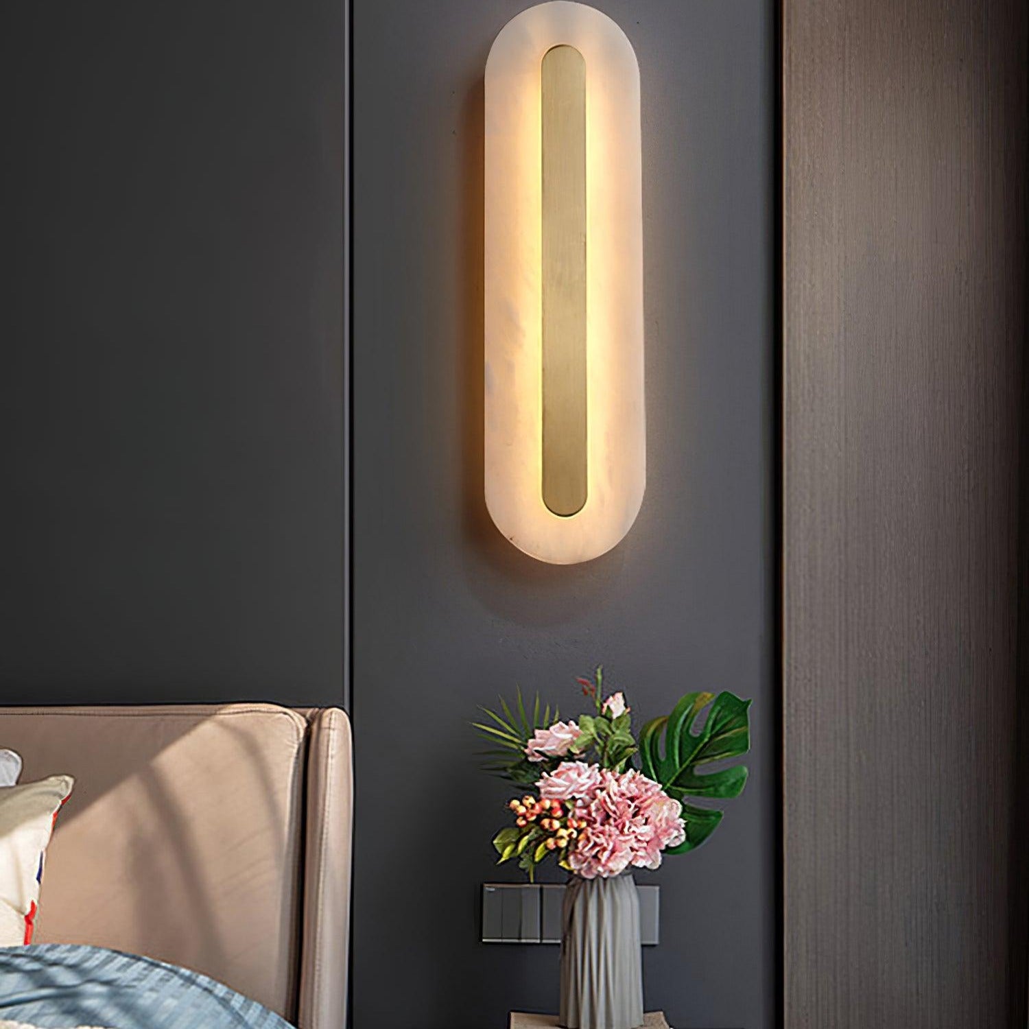 Kristy Alabaster Rounded Wall Lamp - Letslighting